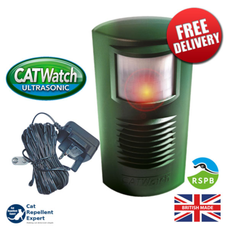 CATWatch Ultrasonic Cat Deterrent & Mains Adapter