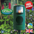 The CATWatch Ultrasonic cat deterrent in a garden