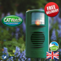 The CATWatch Ultrasonic cat deterrent protecting a flowerbed