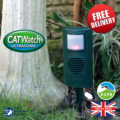 The CATWatch Ultrasonic cat deterrent in a garden