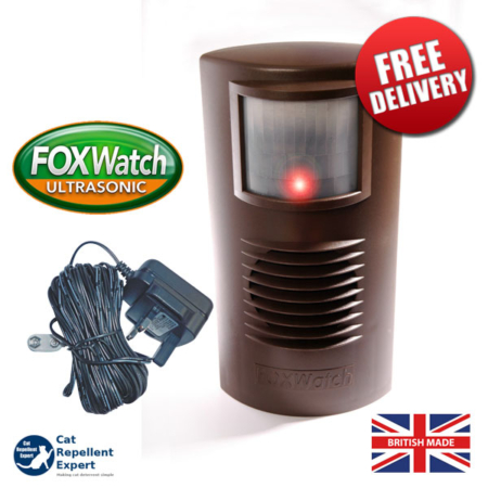 FOXWatch Ultrasonic Cat Deterrent & Mains Adapter