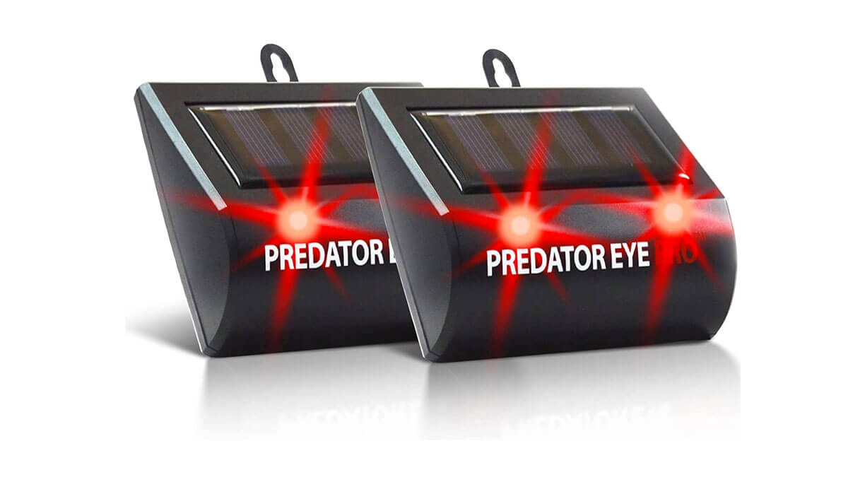 Flashing Red 'Predator Eyes' for deterring animals, by Aspectek