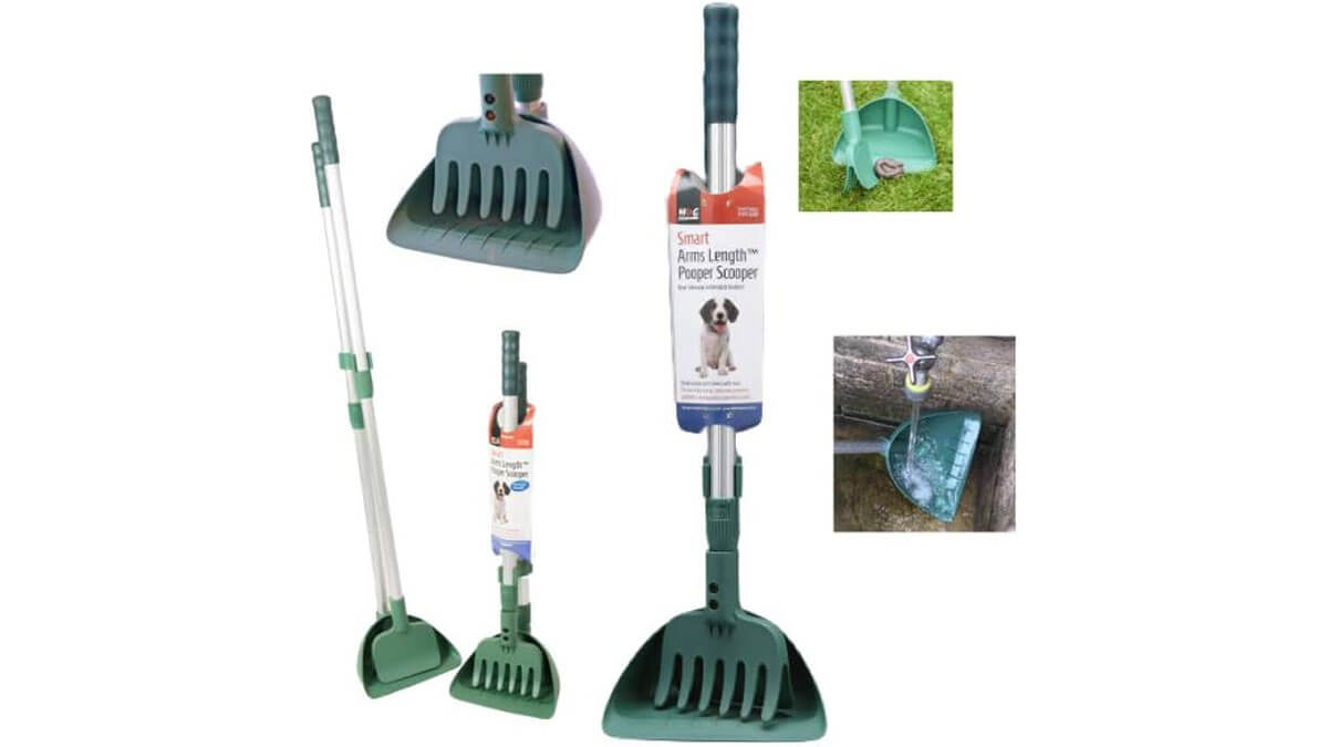 The Arm's Length, long handled pooper scooper for picking up cat and dog poo.